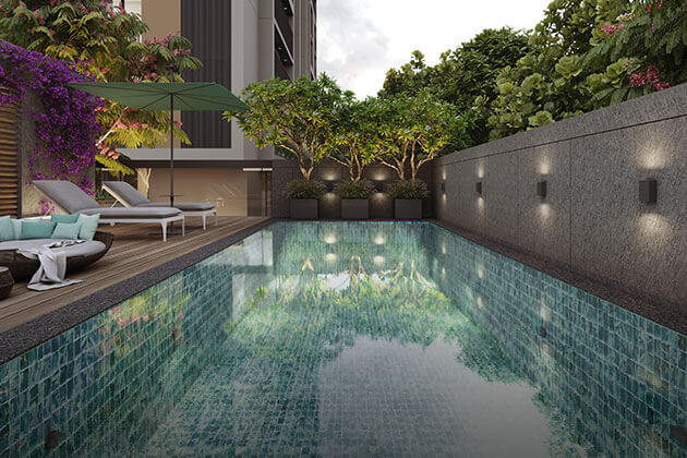 3 bhk flat with swimming pool